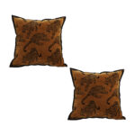 2x 45cm Throw Pillow Dark Brown Leopard Square Retro Decorative Cushion for Living Room