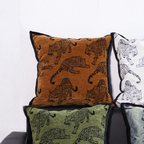 2x 45cm Throw Pillow Dark Brown Leopard Square Retro Decorative Cushion for Living Room - Image 4