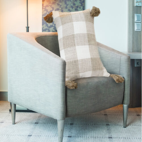 2x 35CM Pillow Lumbar Cover Decorative Plaid Farmhouse Cushion Throw Pillow - Image 3