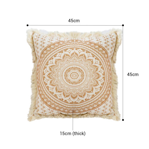 2x 50cm Pillow Cover Moon Decor Cotton Decorative Throw Pillow - Image 2