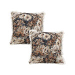 2x 50cm Vintage Oil Painting Color Raised Embroidery Empress Flower Throw Pillow