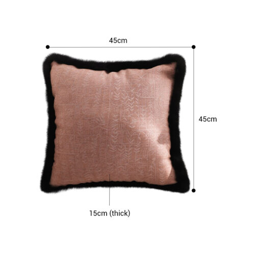 2x 50cm Mid-century Raised Embroidery Texture Edged Square Throw Pillow - Image 2