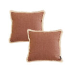 2x 45cm Square Vintage Decorative Cover with Beautiful Made Throw Pillow