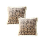 2x 45cm Wabi-sabi Floral Cover Vintage Dark Floral Tassel Square Throw Pillow