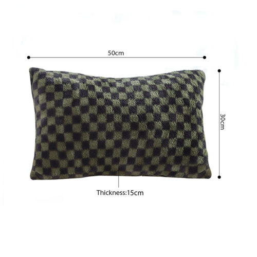 2x 30cm Urban Light Luxury Dark Green Checkered Lumbar Throw Pillow - Image 5