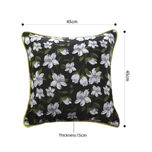 2x 45cm Subtle Foliage Green Pillow Subtle Orchid Blossom Square Throw Pillow - Image 5