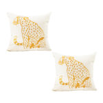 45cm Throw Pillow White Light Luxury with Golden Leopard Decorative Square Cushion Decor
