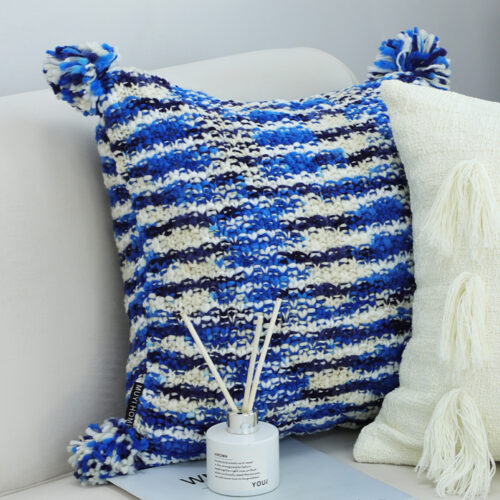 2x 45cm Throw Pillow Deep Sea Blue Gradient Dyed Decorative Soft Square for Couch or Bed - Image 3