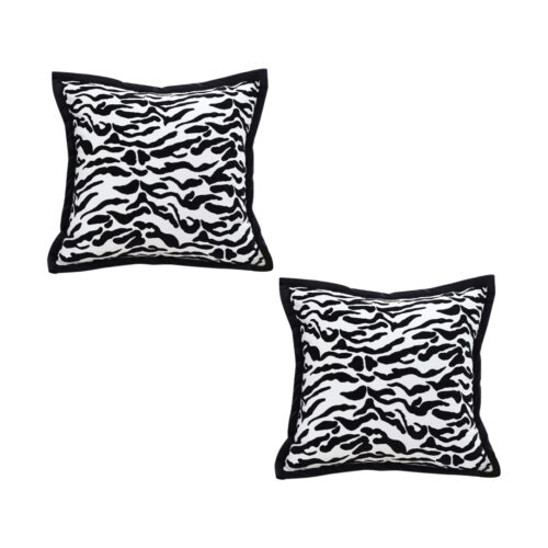 2x 45cm Black White Luxury Cushion Light Mottled Texture Decorative Square Pillow Living Room