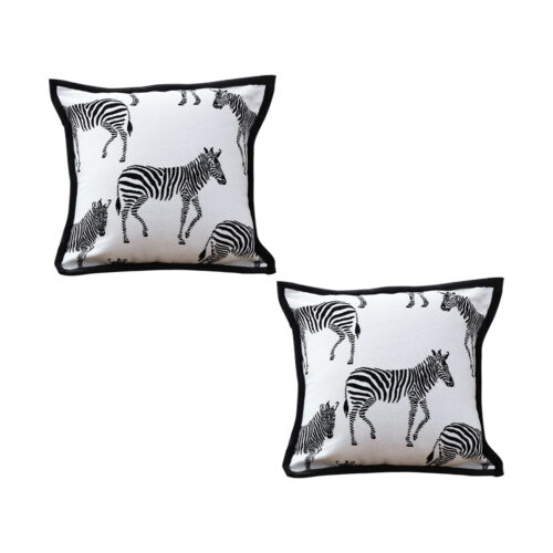 2x 45cm Black White Light Luxury Zebra Cushion Decorative Square Pillow Living Room