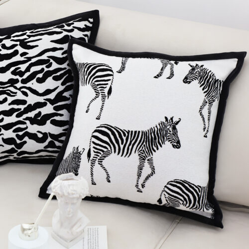 2x 45cm Black White Light Luxury Zebra Cushion Decorative Square Pillow Living Room - Image 4