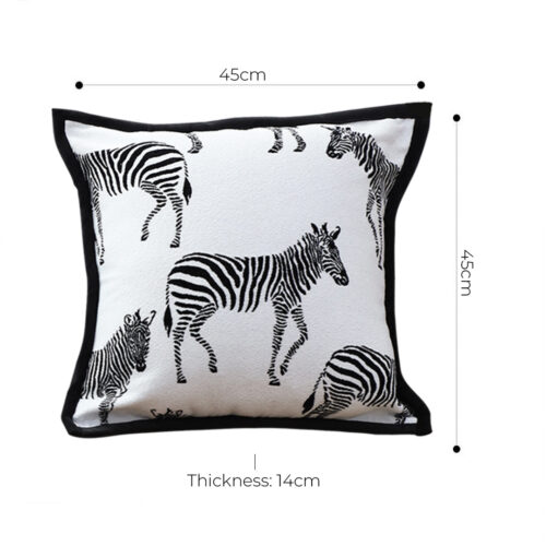 2x 45cm Black White Light Luxury Zebra Cushion Decorative Square Pillow Living Room - Image 6
