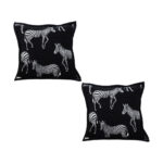 2x 45cm Black Light Luxury Zebra Cushion Decorative Square Pillow Living Room Decor