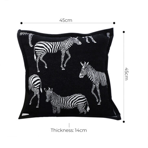 2x 45cm Black Light Luxury Zebra Cushion Decorative Square Pillow Living Room Decor - Image 6