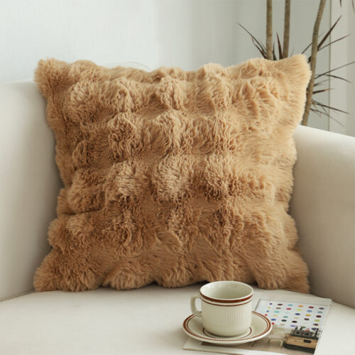 2x 50cm Throw Pillow Coffee with Rabbit Square Cushion for Living Room Decor - Image 2