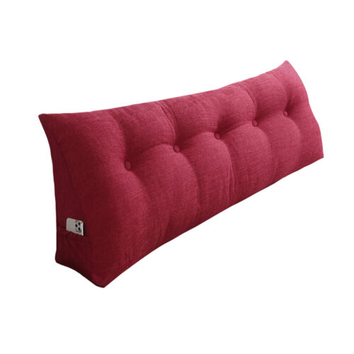 120cm Rose Red Wedge Bed Pillow Headboard Backrest Bedside Tatami Cushion Decor