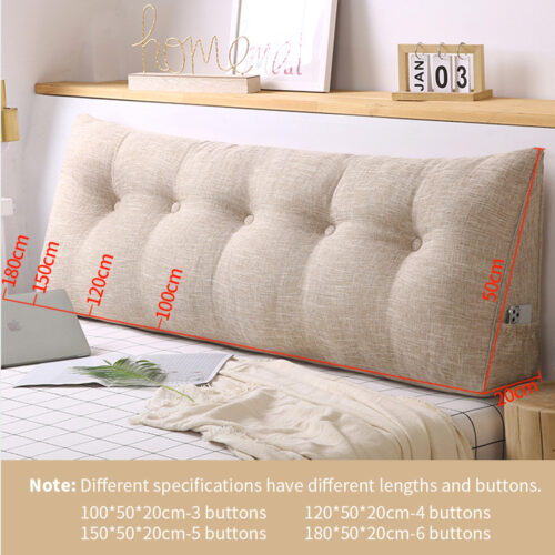 120cm Beige Wedge Bed Pillow Headboard Backrest Bedside Tatami Cushion Decor - Image 6