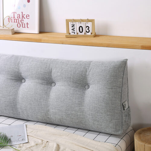 120cm Silver Wedge Bed Pillow Headboard Backrest Bedside Tatami Cushion Decor - Image 3