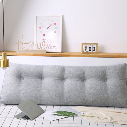 120cm Silver Wedge Bed Pillow Headboard Backrest Bedside Tatami Cushion Decor - Image 7