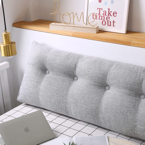 120cm Silver Wedge Bed Pillow Headboard Backrest Bedside Tatami Cushion Decor - Image 9