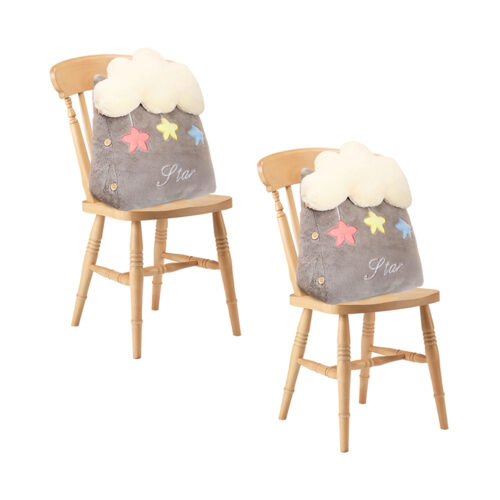 2x Grey Cute Cloud Cushion Soft Leaning Lumbar Wedge Pillow Bedside Plush Decor