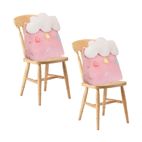 2x Pink Cute Cloud Cushion Soft Leaning Lumbar Wedge Pillow Bedside Plush Decor