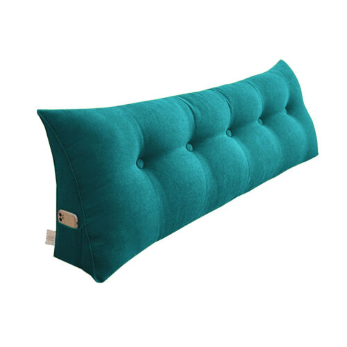 120cm Blue Green Wedge Bed Pillow Headboard Backrest Bedside Tatami Cushion Decor