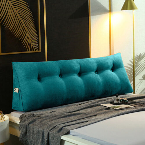120cm Blue Green Wedge Bed Pillow Headboard Backrest Bedside Tatami Cushion Decor - Image 8