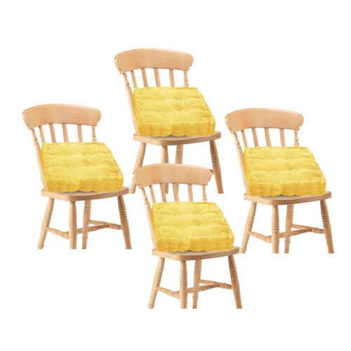 4x Yellow Square Cushion Soft Leaning Plush Backrest Throw Seat Pillow Decor