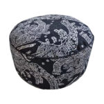 50x30CM Black Round Soft Pouffe Seat Cushion Elegant Home Accent Decor Footstool
