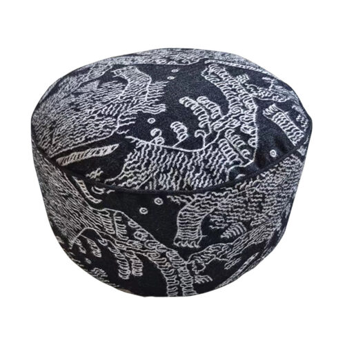 50x30CM Black Round Soft Pouffe Seat Cushion Elegant Home Accent Decor Footstool