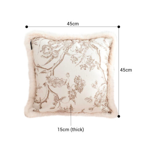 2x 50cm Light Luxury French Printed Plush Pillow Set Throw Pillow - Image 2