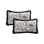 2x 35cm Elegant Decorative Luxury Victorian Rose French Embroidery Throw Pillow
