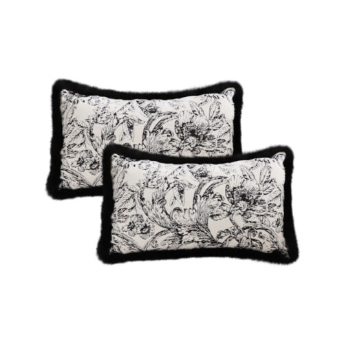 2x 35cm Elegant Decorative Luxury Victorian Rose French Embroidery Throw Pillow