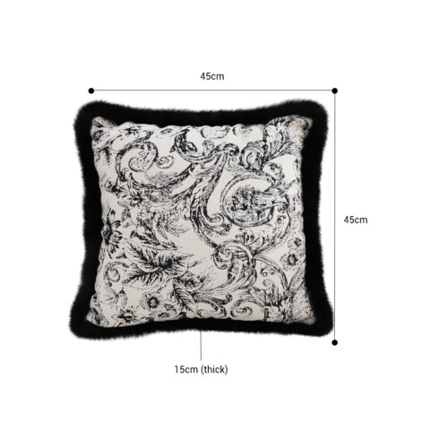 2x 45cm Pillow French Cover Floral Jacquard Woven Decorative Fringe Throw Pillow - Image 2