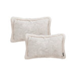 2x 30cm Romantic French Mosley Jacquard Pillow French Jungle Jacquard Raw Edge Waist Throw Pillow