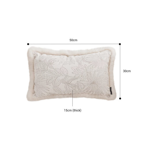 2x 30cm Romantic French Mosley Jacquard Pillow French Jungle Jacquard Raw Edge Waist Throw Pillow - Image 2