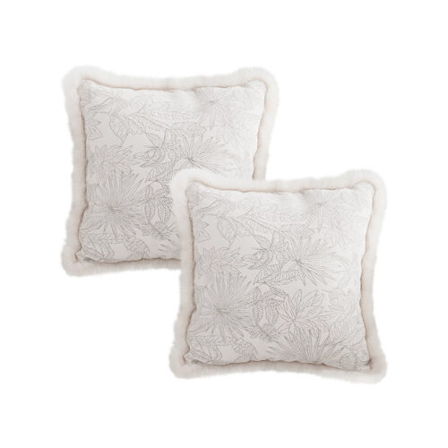 2x 45cm Pillow Cover French Jacquard Woven France Peony Floral Made Throw Pillow