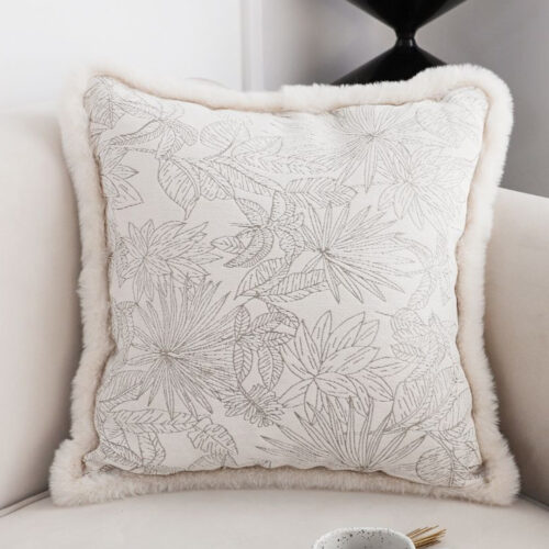 2x 45cm Pillow Cover French Jacquard Woven France Peony Floral Made Throw Pillow - Image 3