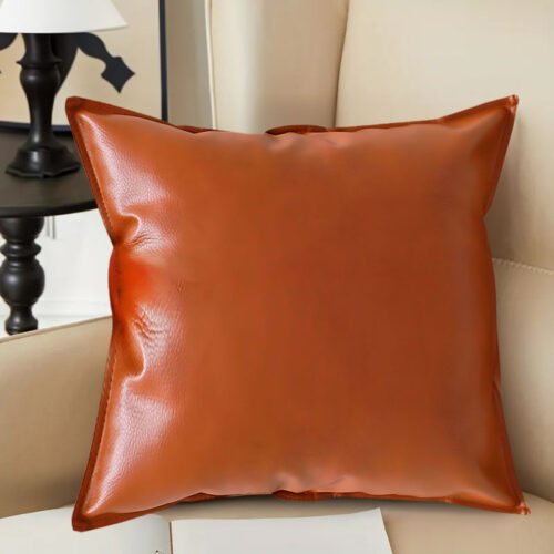 2x 45cm Light Luxury Urban Simulated Leather Wide Edge Throw Pillow - Image 4