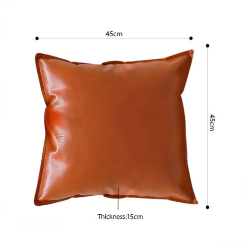 2x 45cm Light Luxury Urban Simulated Leather Wide Edge Throw Pillow - Image 5