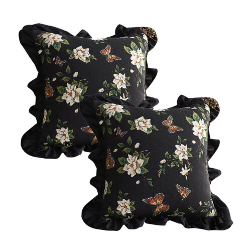 2x 45cm Square Vintage Decorative Embroidered Square Throw Pillow