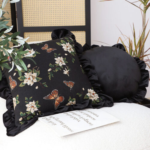 2x 45cm Square Vintage Decorative Embroidered Square Throw Pillow - Image 3
