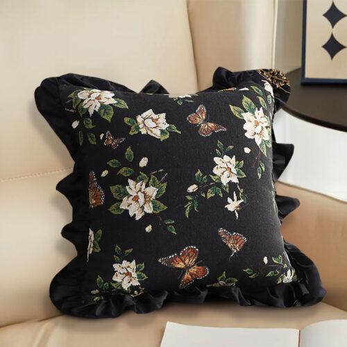 2x 45cm Square Vintage Decorative Embroidered Square Throw Pillow - Image 4