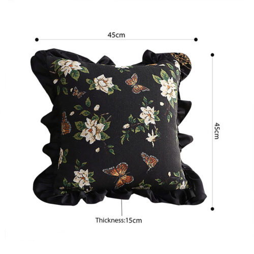 2x 45cm Square Vintage Decorative Embroidered Square Throw Pillow - Image 5