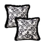 2x 45cm Vintage Black Herringbone Pillowcase Set Square Throw Pillow