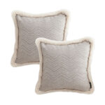 2x 45cm Wabi-sabi Herringbone Square Throw Pillow