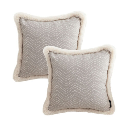 2x 45cm Wabi-sabi Herringbone Square Throw Pillow