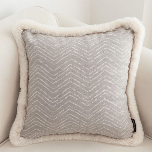 2x 45cm Wabi-sabi Herringbone Square Throw Pillow - Image 2