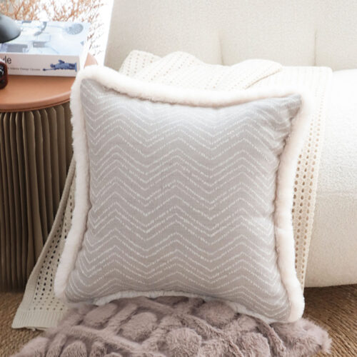 2x 45cm Wabi-sabi Herringbone Square Throw Pillow - Image 3